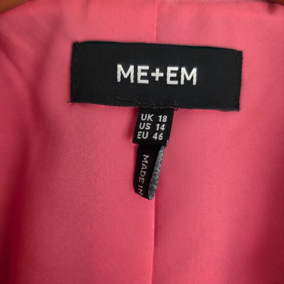 ME+EM Pink Tailored Blazer Luxury British Designer Jacket Cotton Blend Timeless - Picture 9 of 15